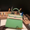 Hermes Kelly 25cm sellier Epsom 3I/Vert Criquet Silver Hardware  Full Handmade 101