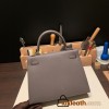 Hermes Kelly 25cm sellier Epsom 8F/ Etain Silver Hardware Full Handmade 103