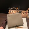 Hermes Kelly 25cm sellier Epsom 8C /Elephant Grey Silver Hardware Full Handmade 104