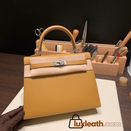 Hermes Kelly 25cm sellier Epsom 2S /Sesame Silver Hardware Full Handmade 108