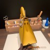 Hermes Kelly 25cm sellier Epsom 9D /Jaune Ambre Silver Hardware Full Handmade 110