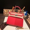 Hermes Kelly 25cm sellier Epsom S3/Rouge Cœur & I6 /Rose Extreme & B3 /Blue Zanzibar  112