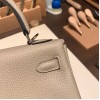 Hermes Kelly 25cm togo 81 / Gris Tourterelle Silver Hardware Full Handmade 118