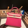 Hermes Kelly 25cm Epsom 0D /Rose Mexico Silver Hardware Full Handmade 130