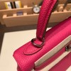 Hermes Kelly 25cm Epsom 0D /Rose Mexico Silver Hardware Full Handmade 130