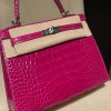 25cm  Kelly 25 Alligator  J5/Rose Scheherazade  Silver Hardware Full Handmade