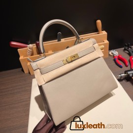 Hermes Kelly 28CM togo 8F /Etain SilverHardware  FullHandmade 001