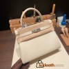 Hermes Kelly 28CM swift 10 /Craie swift SilverHardware  FullHandmade 004