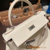 Hermes Kelly 28CM swift 10 /Craie swift SilverHardware  FullHandmade 004