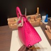 Hermes Kelly 28CM Ostrich 8T /Rose Candy SilverHardware  FullHandmade 007