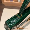 Hermes Kelly 28CM Crocodile Niloticus W0 /Vert Bosphore GoldHardware    FullHandmade 011