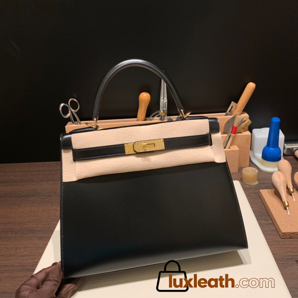 Hermes Kelly 28CM box 89 /Black (Noir) GoldHardware    FullHandmade 014