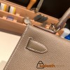 Hermes Kelly 28CM Epsom 18 /Étoupe Grey SilverHardware  FullHandmade 018