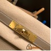 Hermes Kelly 28CM Epsom 18 /Étoupe Grey GoldHardware  FullHandmade 028