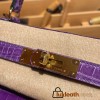 Hermes Kelly 28CM Porosus Crocodile 96 / Violet GoldHardware 033
