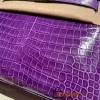 Hermes Kelly 28CM Porosus Crocodile 96 / Violet GoldHardware 033