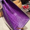 Hermes Kelly 28CM Porosus Crocodile 96 / Violet GoldHardware 033