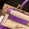 Hermes Kelly 28CM Porosus Crocodile 96 / Violet GoldHardware 034
