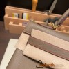 Hermes Kelly 32cm togo Gold Hardware 18 /Étoupe Grey & 8W /Rose Azalee Full Handmade