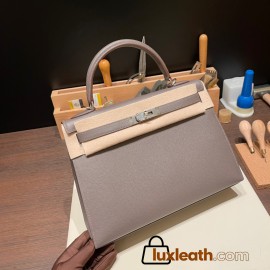 Hermes Kelly 32cm 8F/Etain togo Silver Hardware Full Handmade