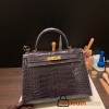 Hermes Kelly 32cm Crocodile Niloticus 88/ Graphite Gold Hardware Full Handmade