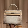 Hermes Kelly 32cm 8D /Himalaya Grey Himalayan/Nilo Silver Hardware Full Handmade