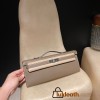 Epsom 18/Étoupe Grey (Étoupe)     Full Handmade  HERMES  Kelly Cut 