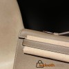 Epsom 18/Étoupe Grey (Étoupe)     Full Handmade  HERMES  Kelly Cut 