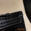 niloticus 89/Black (Noir)    Full Handmade  HERMES  Kelly Cut 