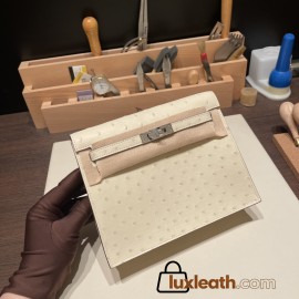 Hermes Kelly danse Ostrich 3C /Parchemin Silver Hardware