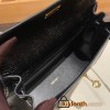 Hermes Kelly danse Lizard 89 /Black (Noir)Gold Hardware