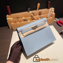 Hermes Kelly danse evercolor J7 /Blue Lin Silver Hardware