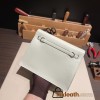 Hermes Kelly danse swift 0S vertdeau fizz Silver Hardware