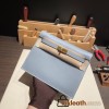 Hermes Kelly danse Evercolor J7 /Blue Lin Gold Hardware