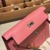 Hermes Kelly danse Evercolor 8W /Rose Azalee Silver Hardware