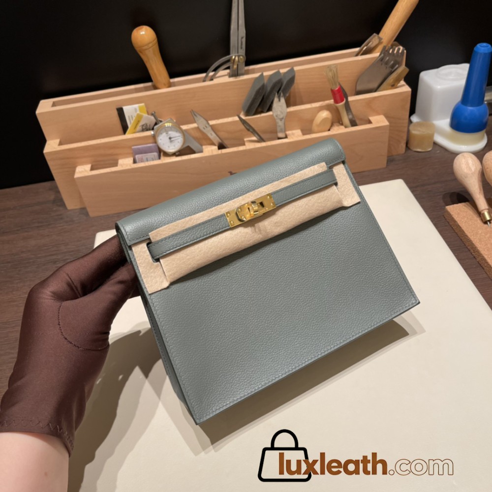 Hermes Kelly danse Evercolor63/Vert Amande Gold Hardware