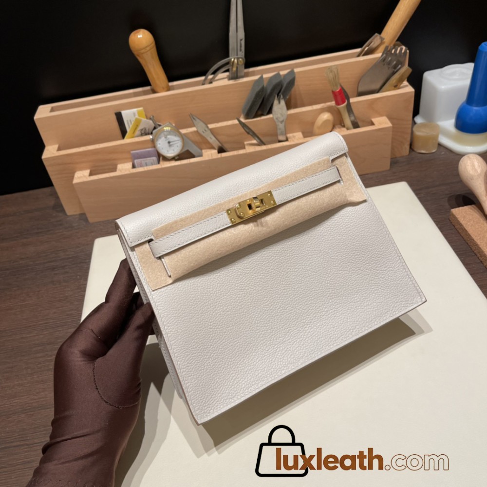 Hermes Kelly danse Evercolor80 /Pearl Grey Gold Hardware