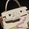 Hermes Kelly dole picto I2 /Nata Silver Hardware Full Handmade