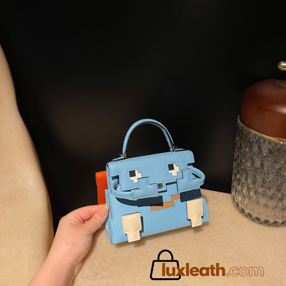 Kelly dole picto 7N/ Celeste Silver Hardware Full Handmade 