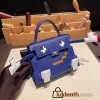 Hermes Kelly dole picto 08 / bleu royal Silver Hardware Full Handmade