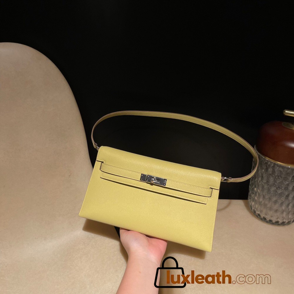 1Z/Jaune Poussin   Chevre HERMES Kelly Elan 