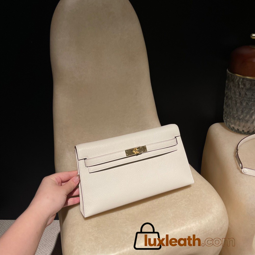  HERMES Kelly Elan  Chevre 10/Craie  kellyelan-025 Full Handmade