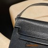 HERMES Kelly Elan  Chevre  89/Black (Noir)  Full Handmade