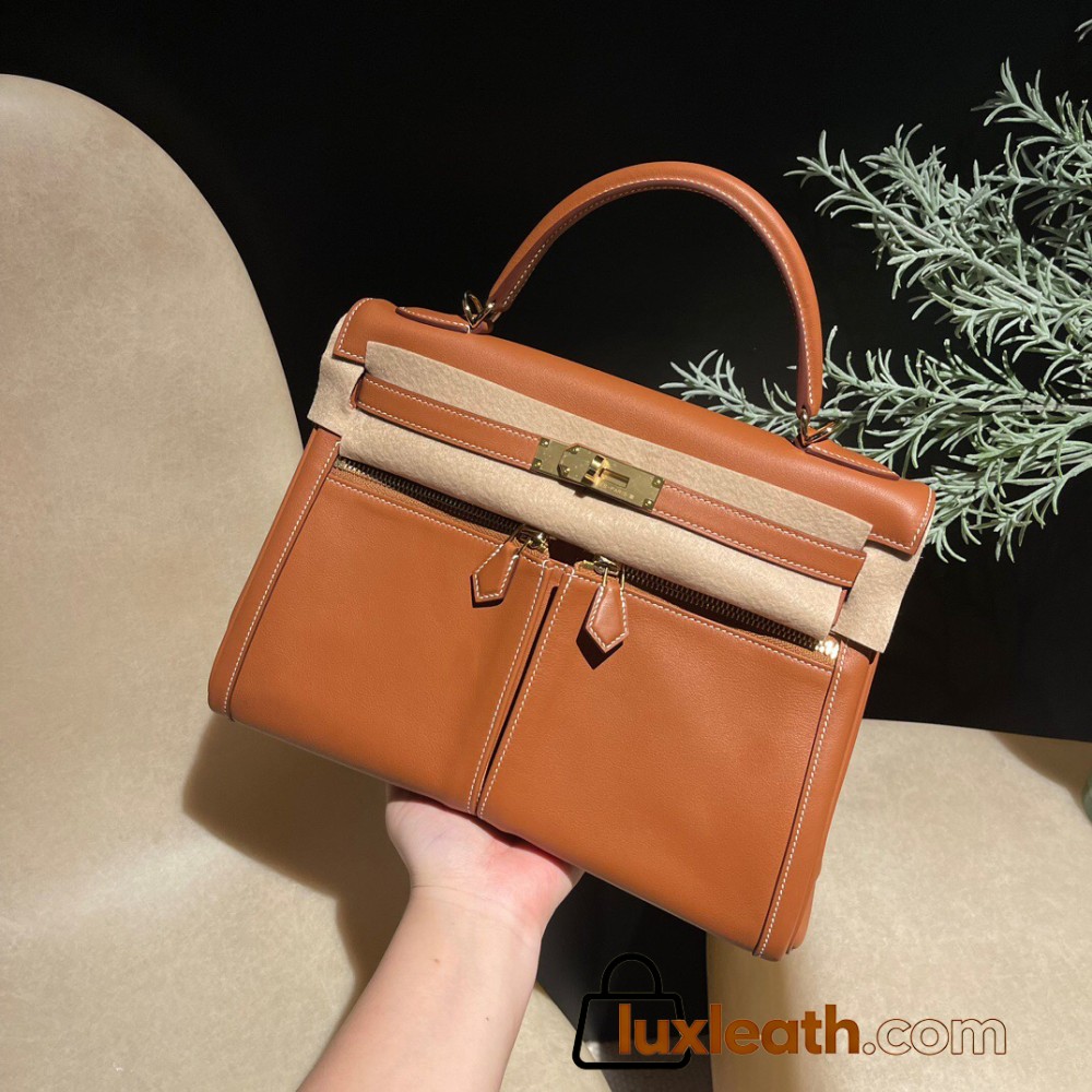 2WAY swift 37 /Gold  Full Handmade エルメス Kelly Lakis32 Hermes 