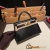 kelly20 Mini Kelly New stock 89 /Black (Noir) Gold Hardware Full Handmade kellymini-003