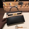 Hermes kelly20 box 19cm 89/ Black Gold Hardware Full Handmade kellymini-012