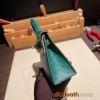Hermes kelly20 ostrich 19cm U4 /Vert Vertigo Silver Hardware Full Handmade kellymini-013
