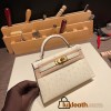 Hermes kelly20 ostrich 19cm3C /Parchemin Gold Hardware    Full Handmade kellymini-016