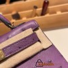 Hermes kelly20 ostrich 19cm P9 /Anemone Gold Hardware Full Handmade kellymini-018