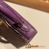 Hermes kelly20 ostrich 19cm P9 /Anemone Gold Hardware Full Handmade kellymini-018